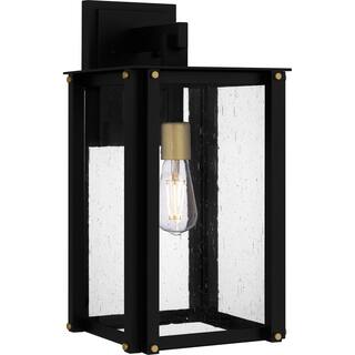 Matte Black One Light Outdoor Wall Mount from the Robbins Collection