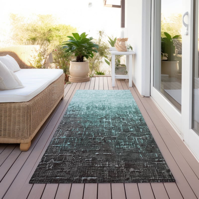 Machine Washable Indoor/ Outdoor Ombre Texture Chantille Rug