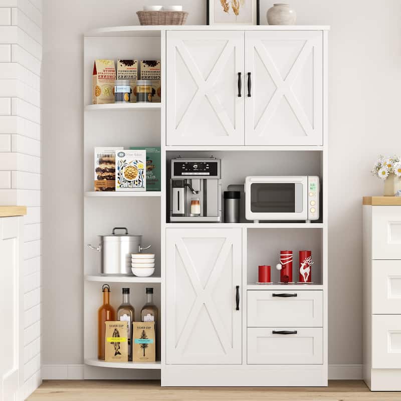 Futzca Pantry Storage Cabinet with Adjustable Shelves