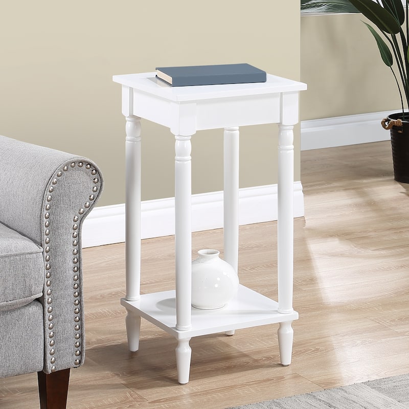 End Table with Shelf, Elegant Two Tier Accent Table with Turned Legs for Living Room, Bedroom or Small Spaces - 14