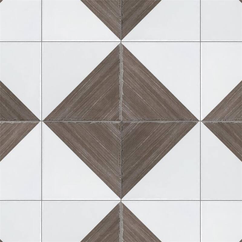 Merola Tile Triangle Rustique Glossy Brown 6" x 6" Ceramic Wall Tile