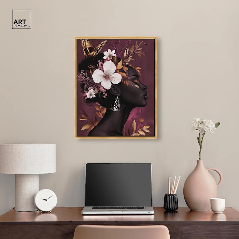 She Blooms in Darkness I Canvas by Art Remedy