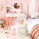 preview thumbnail 2 of 8, Gymax Kids Vanity Set w/ Lighted Mirror Princess Makeup Dressing Desk