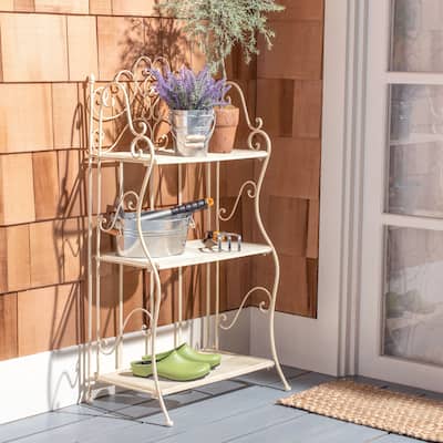 SAFAVIEH Outdoor Living Torus Victorian Iron 3-Tier Shelf - 22.0" W x 14.2" L x 42.5" H