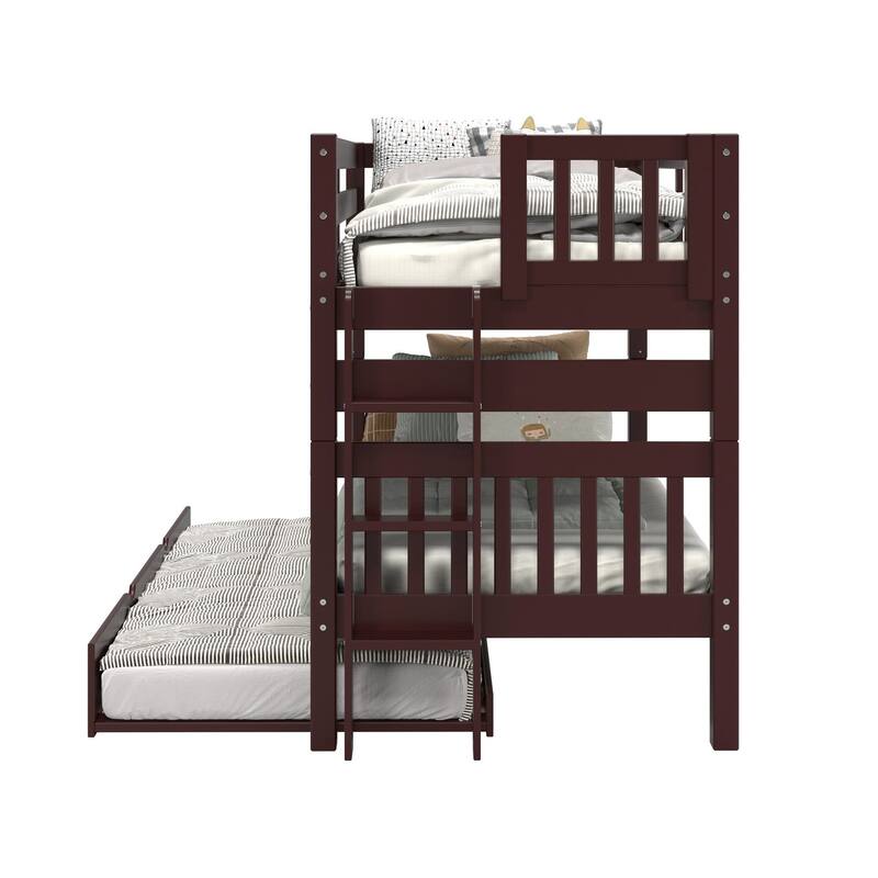 Taylor & Olive Trillium Twin over Twin Bunk Bed with Ladder, Trundle