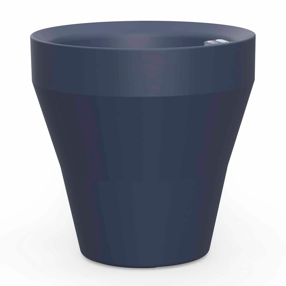 TruDrop Self Watering Rim Modern Round Planter with Water Level Indicator
