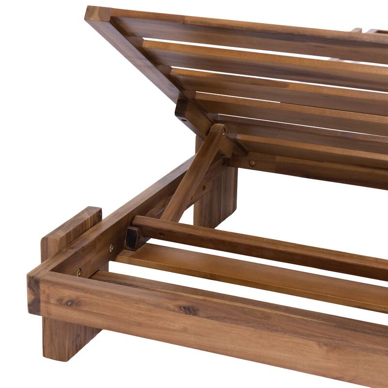 Roomfitters 78.8" Outdoor Patio Chaise Lounge Chair with Adjustable Backrest and Side Table for Poolside & Garden