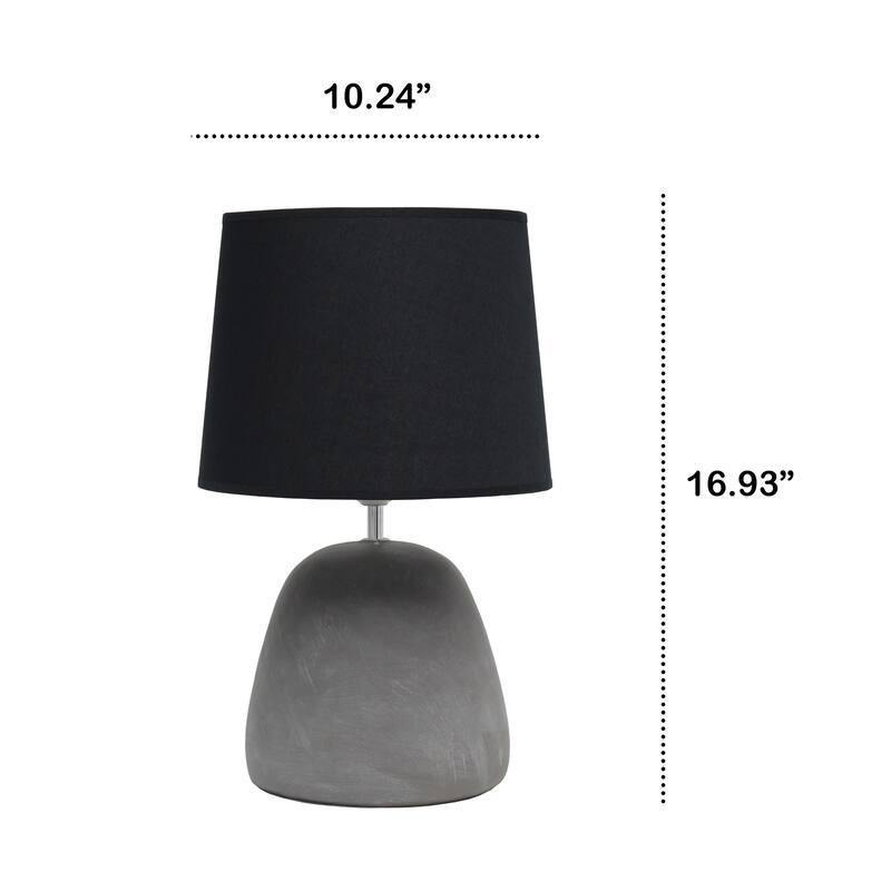 Concrete Table Lamp with Tapered Shade - 17" - Black