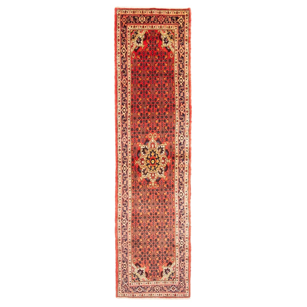 ECARPETGALLERY Hand-knotted Andelz Red Wool Rug - 2'5 x 10'0