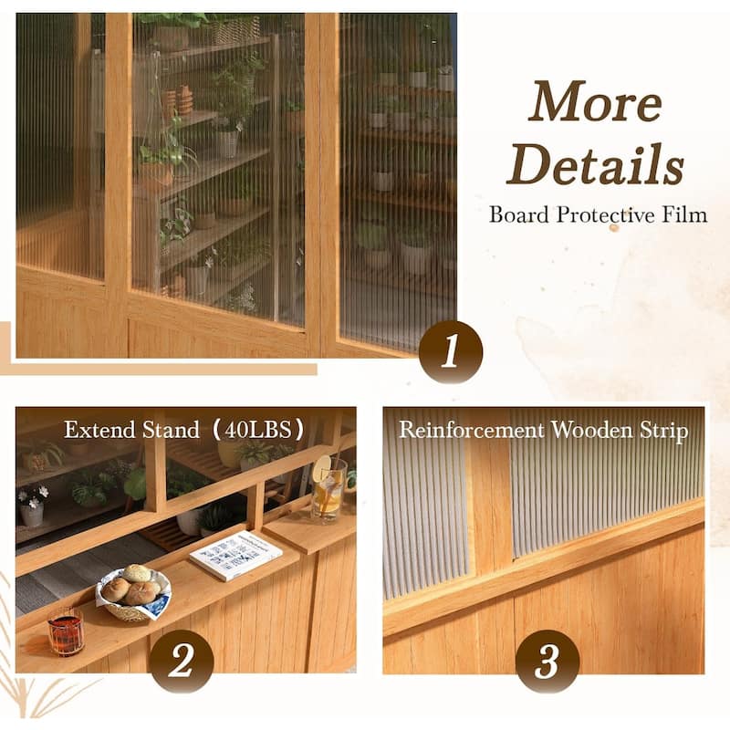 AECOJOY Heavy Duty Wood Greenhouse, Greenhouses for Outdoors with Openable Window & Lockable Door