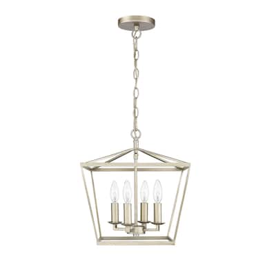 Farmhouse Champagne Gold Semi-Flush Mini Lantern Pendant