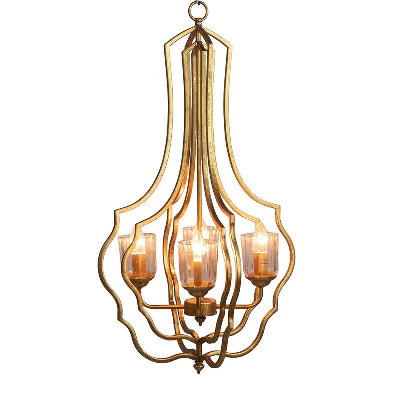 4 - Light Metal Chandelier, Hanging Light Fixture with Adjustable Chain, Bulb Not Included