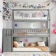 preview thumbnail 8 of 12, Twin over Twin Size House Shaped Bunk Bed with Drawers and Shelves, White Grey