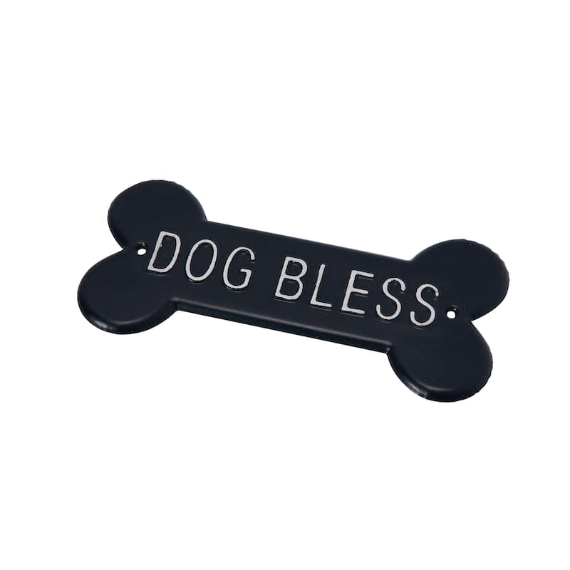 Decorative Metal "Dog Bless" Wall Sign - 9.0"L x 0.3"W x 4.4"H