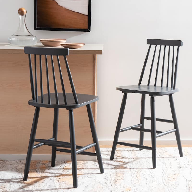 SAFAVIEH Beaufort 24-inch Spindle Farmhouse Counter Stool (Set of 2) - 18"W x 21"D x 39"H