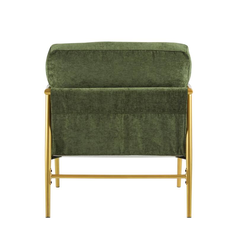 27.56" Small Upholstered Accent Chair with Gold Metal Frame