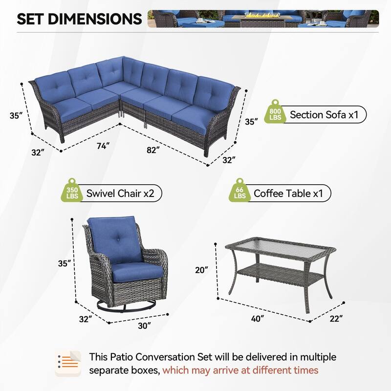 Outdoor Conversation Sets 2 Sectional Sofa Furniture