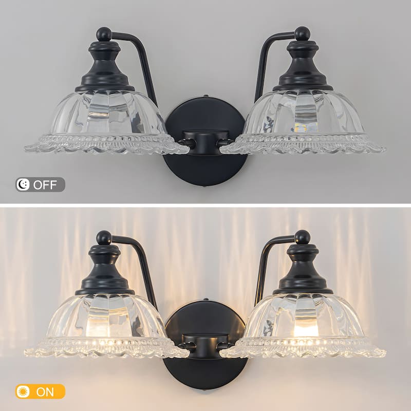 Modern Vanity Light with Crystal Glass Shade