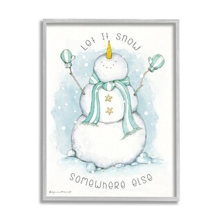 Stupell Let It Snow Somewhere Else Nautical Snowman Framed Wall Art
