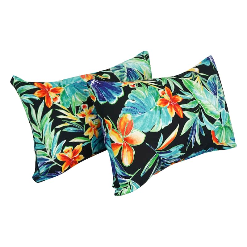 19-inch by 11-inch Outdoor Throw Pillows (Set of 2, Multiple Patterns) - 19 x 11 - Beachcrest Caviar