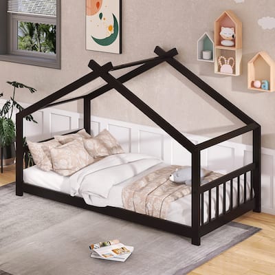 Twin Pine House Platform Bed with Headboard & Footboard