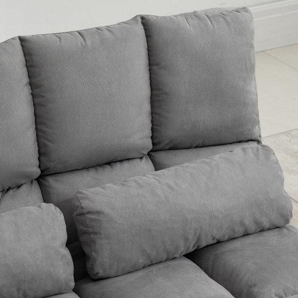 Homcom small sofa couch futon with online fold up bed and adjustable backrest