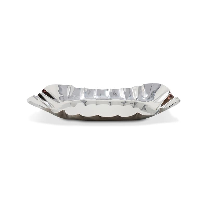 Hammered Serving Tray 17.25"L Stainless Steel - Silver