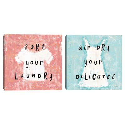 Laundry Rules III -VI by Sue Schlabach Canvas Art Prints