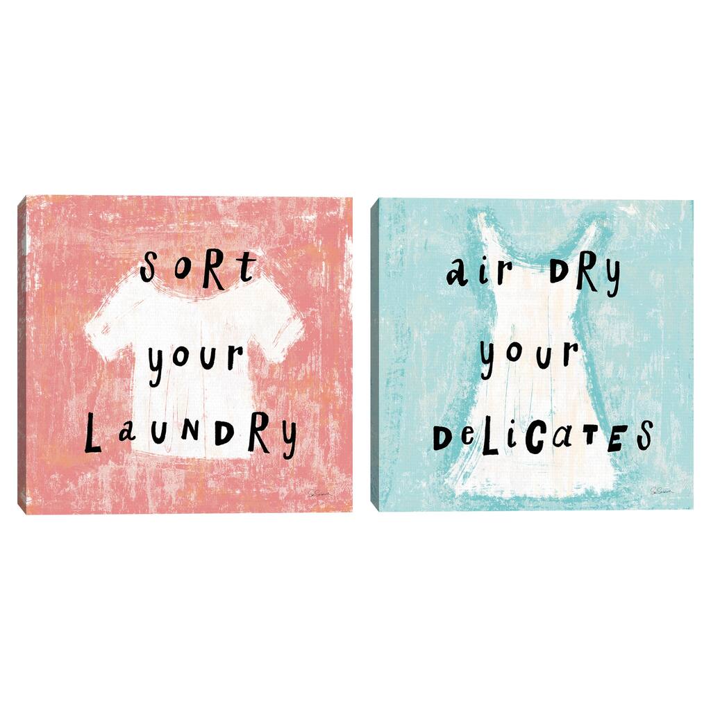 Laundry Rules III -VI by Sue Schlabach Canvas Art Prints