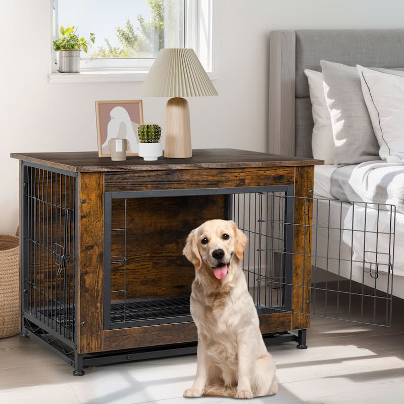 Futzca Dog Crate, Double-Doors Dog Furniture