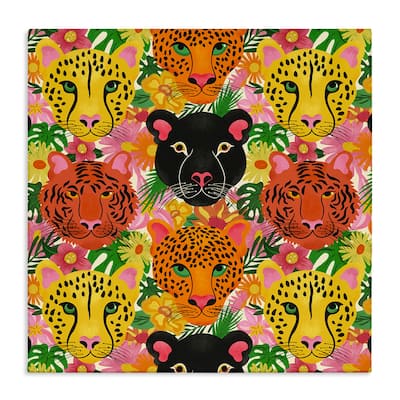 Stupell Jungle Cats Wildlife Pattern Canvas Wall Art Design By Carrie Cantwell