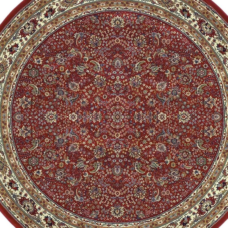 HomeRoots Oriental Traditional Round Area Rug - 94.49' X '94.49' X '0.43