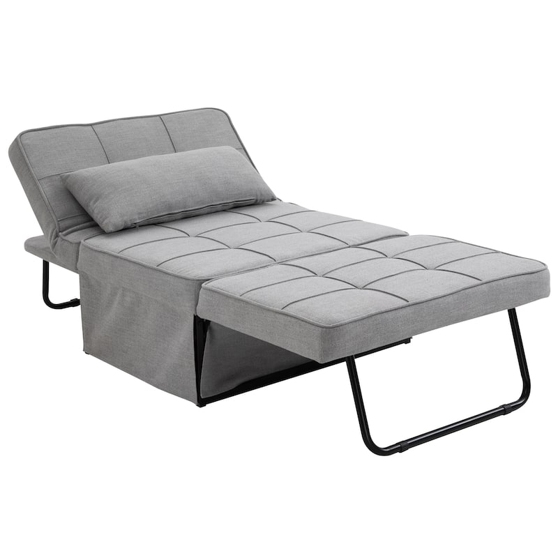 HOMCOM 4-in-1 Table/Sofa/Chair/Bed with 5-Level Adjustable Backrest, Footstool for Living Room or Bedroom