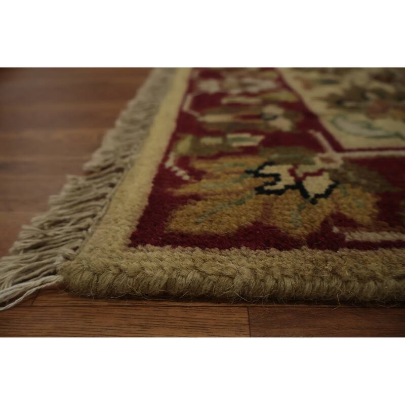 Hand Knotted Oriental 100% Wool Carpet Traditional All-Over Beige & Ivories Agra Area Rug - 4' 0'' X 2' 6''