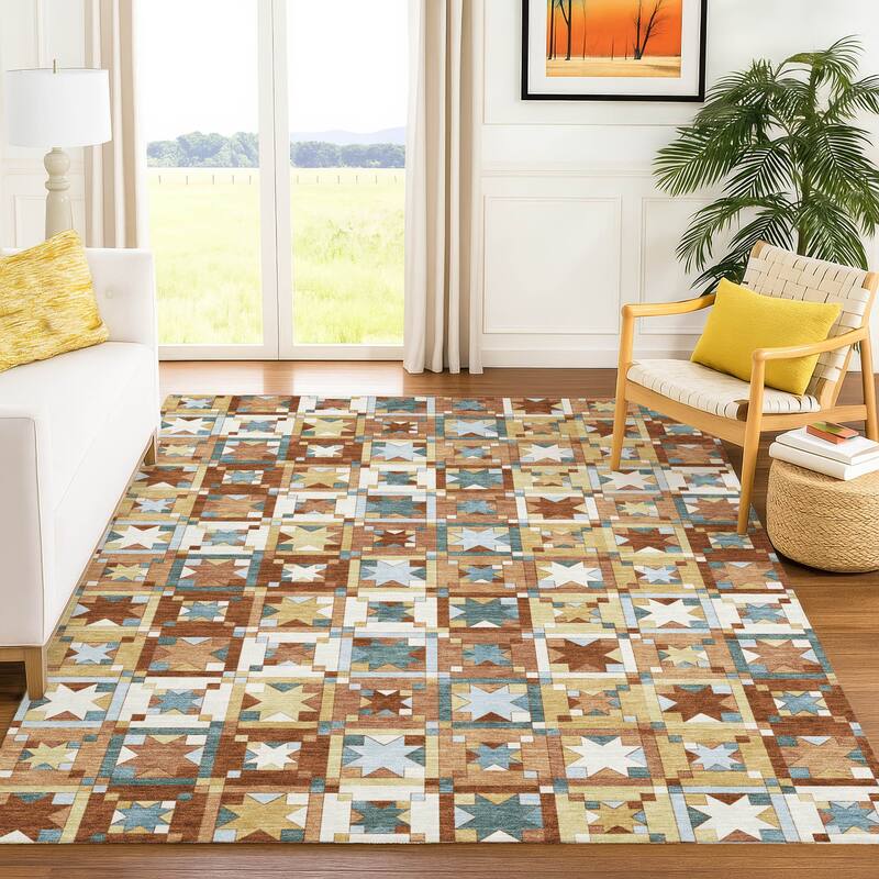 Machine Washable Indoor/ Outdoor Global Goddard Chantille Rug