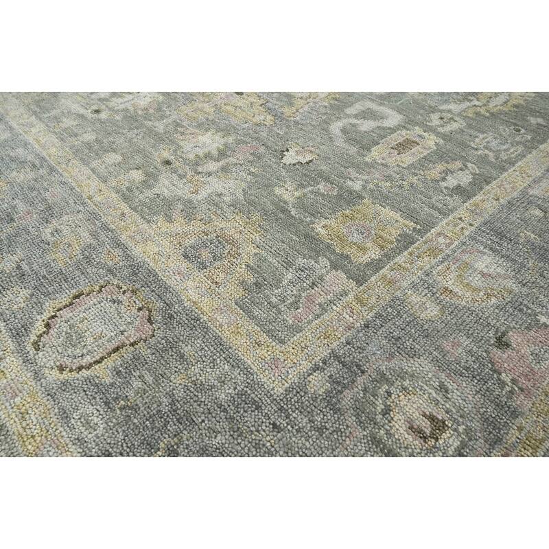 LoomBloom Multi Size Moss Handmade Traditional Oushak Wool Area Rug