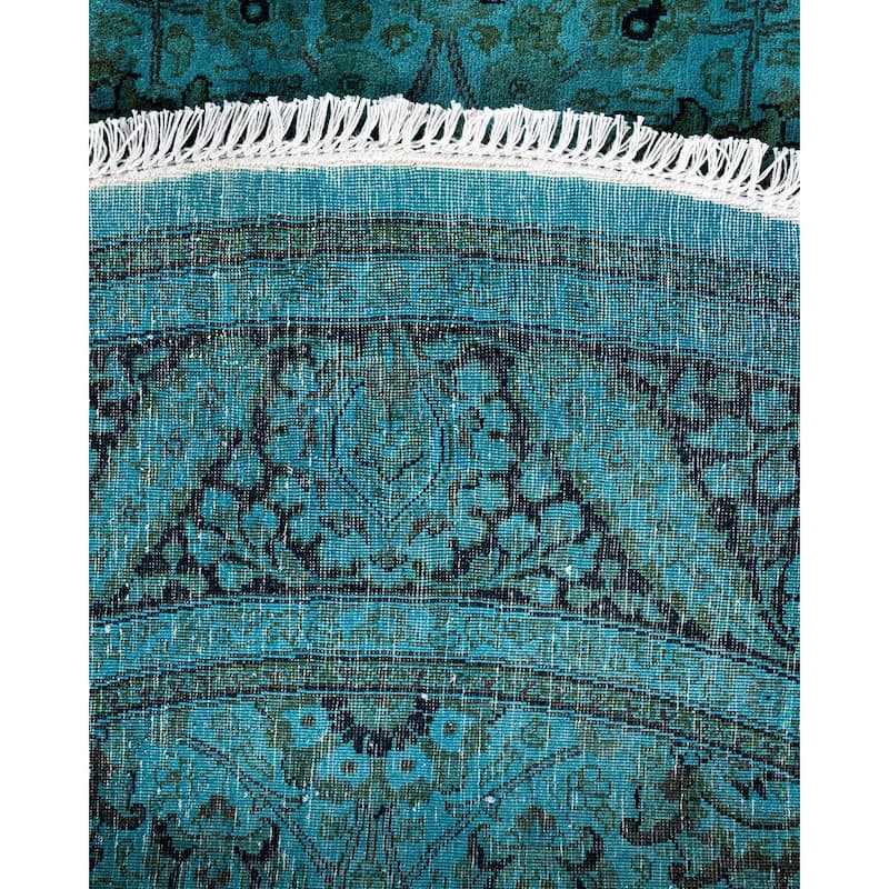 Fine Vibrance, One-of-a-Kind Hand-Knotted Area Rug - Blue, 5' 1" x 5' 1" - 5' 1" x 5' 1"