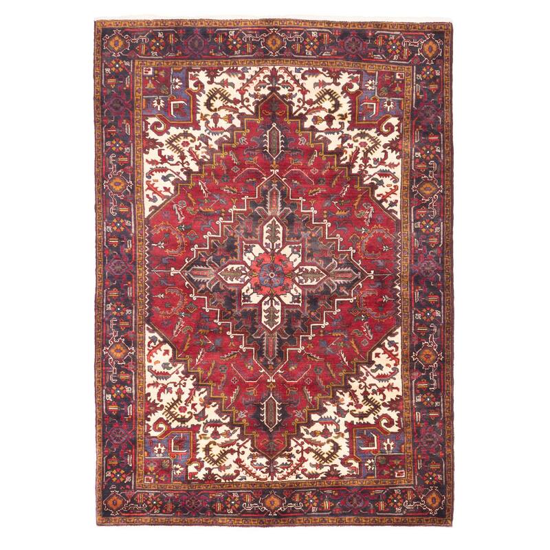 ECARPETGALLERY Hand-knotted Sarabi Dark Red Wool Rug - 6'7 x 9'6