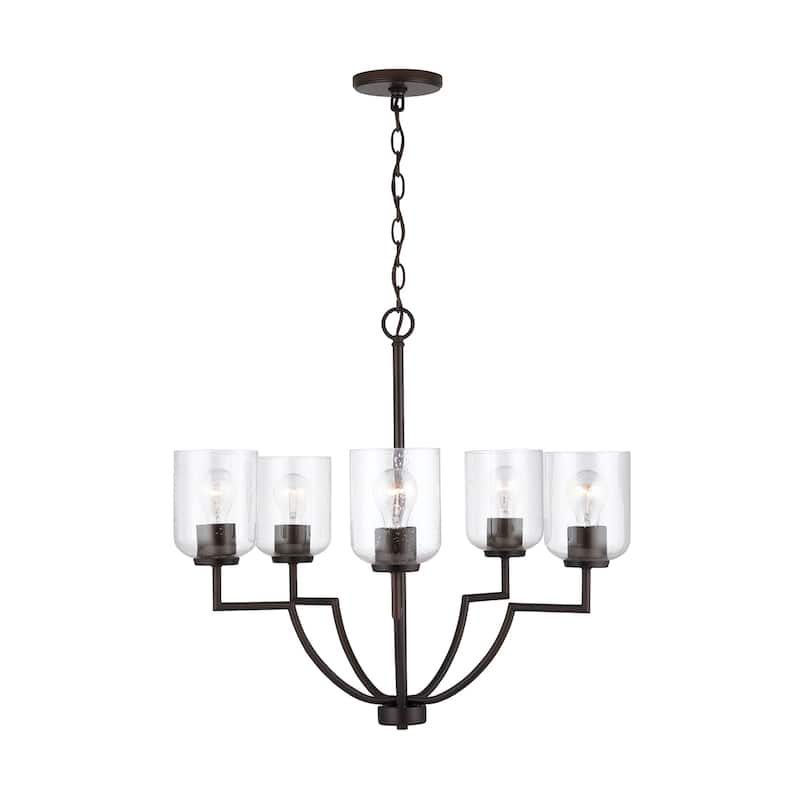 Carter 5-light Chandelier w/ Clear Seeded Glass