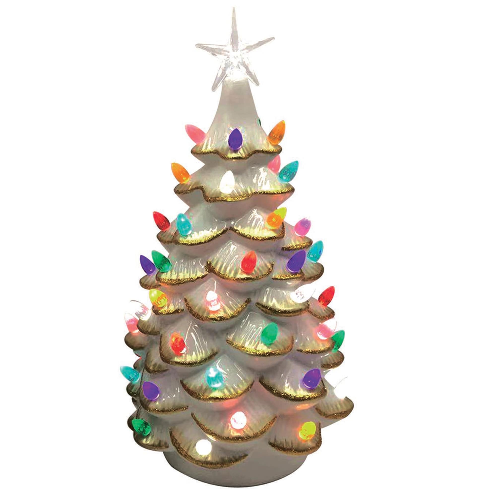 Lighted 13 Inch Ceramic Christmas Tree