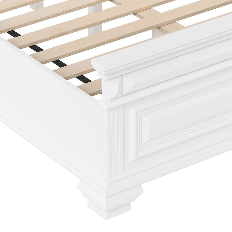 Classic Solid Wood Panel Bed Frame