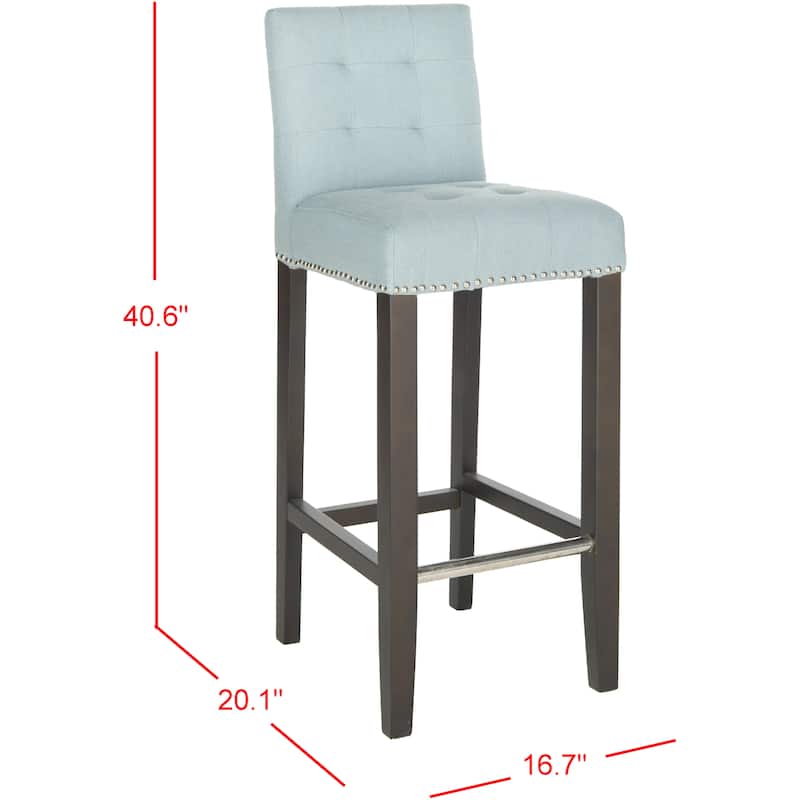 SAFAVIEH Danica Grey Bar 30-inch Stool - 16.7" x 20.1" x 40.6" - 17Wx20Dx41H