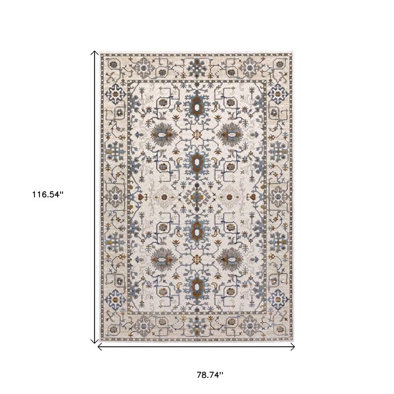 HomeRoots Oriental Traditional Rectangle Area Rug - 7' X 10'
