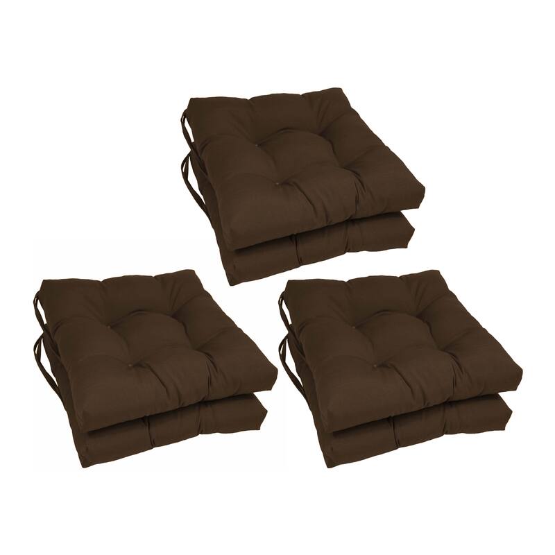 16-inch Square Indoor Chair Cushions (Set of 2, 4, or 6) - 16" x 16" - Set of 6 - Chocolate