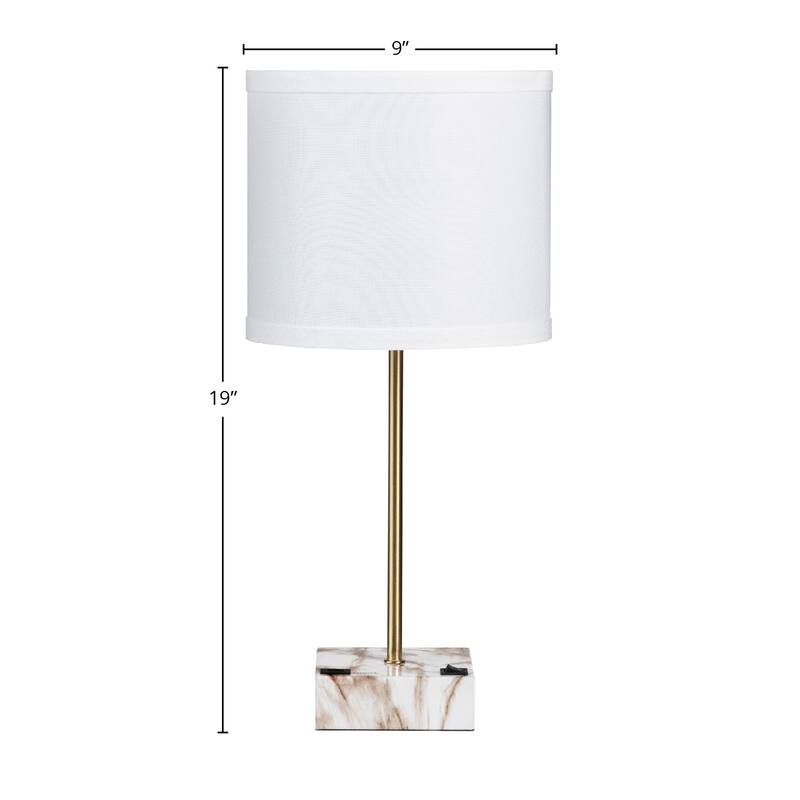 Tilbury 19" USB Table Lamp, White