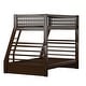 preview thumbnail 3 of 6, Espresso Twin over Full Solid Wood Bunk Bed with Ladder for Kids
