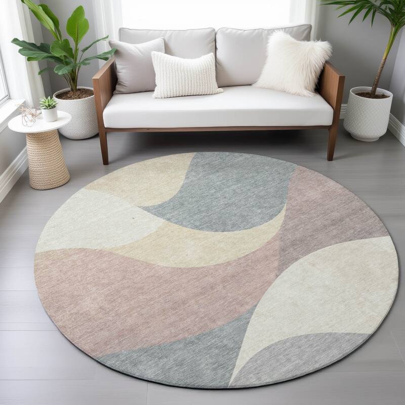 Machine Washable Indoor/Outdoor Soft Contemporary Chantille Rug