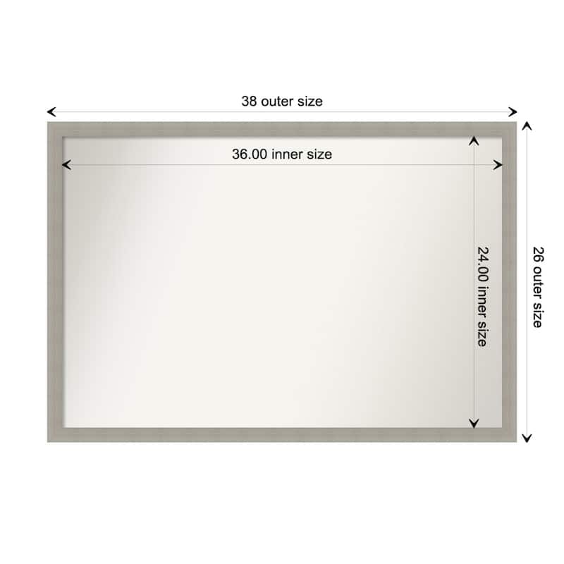 Woodgrain Stripe Non-Beveled Wood Framed Bathroom Vanity Wall Mirror - Woodgrain Stripe Grey - Glass Size 36x24