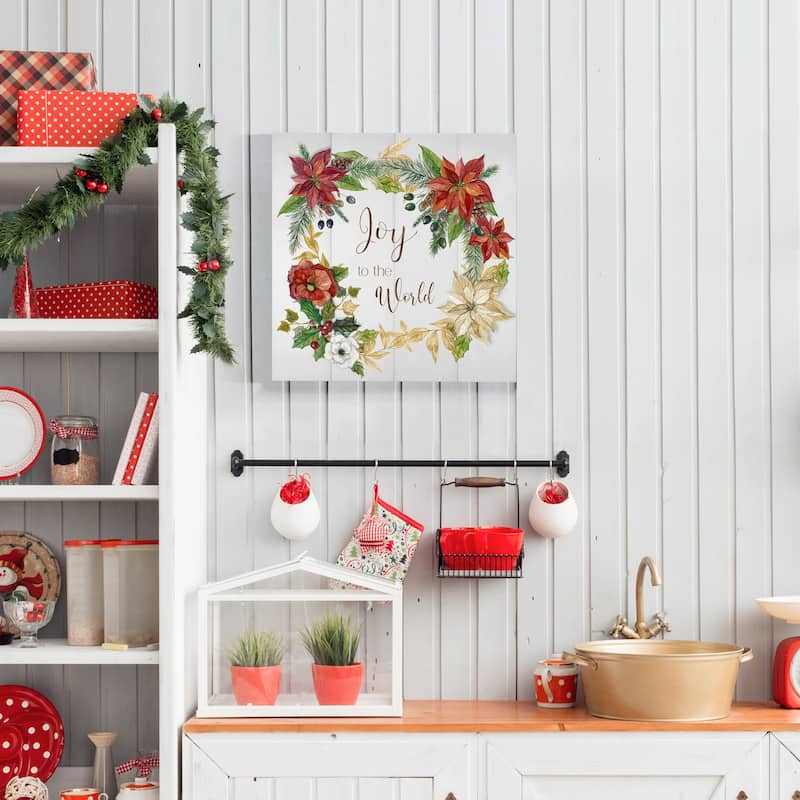Poinsettia Joy-Premium Gallery Wrapped Canvas - Ready to Hang