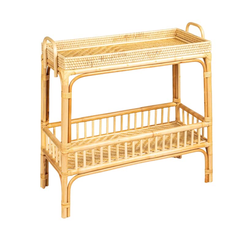 2-Tier Rattan Bar Storage Tray